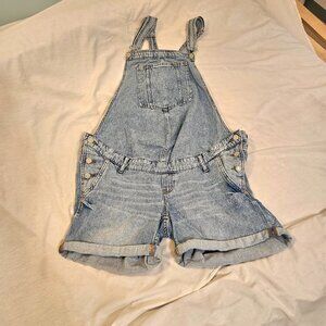 H&M & Denim Overalls Shorts Distressed Mama Maternity Blue Women Size 12